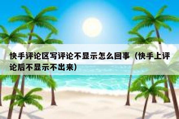 快手评论区写评论不显示怎么回事（快手上评论后不显示不出来） 第1张