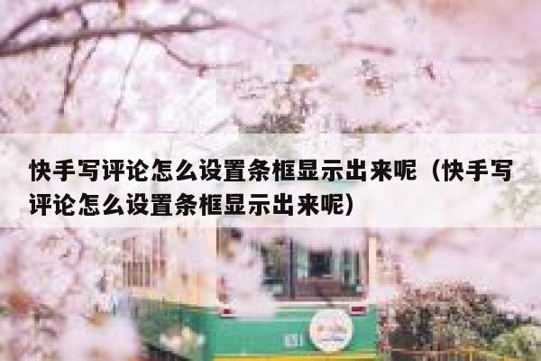 快手写评论怎么设置条框显示出来呢（快手写评论怎么设置条框显示出来呢） 第1张