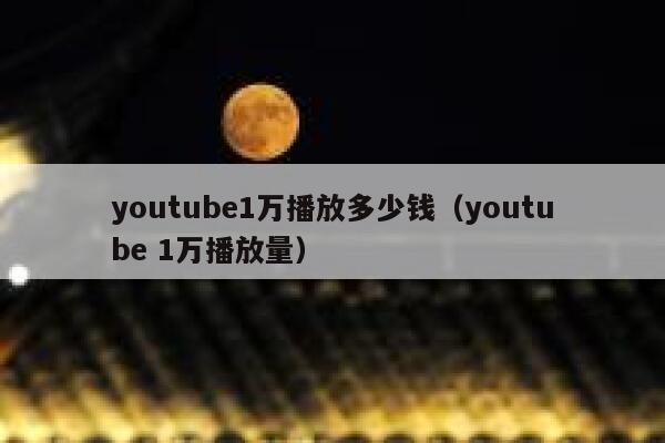 youtube1万播放多少钱（youtube 1万播放量） 第1张