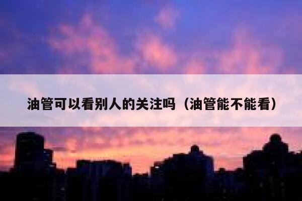 油管可以看别人的关注吗（油管能不能看） 第1张