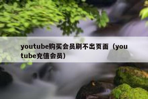youtube购买会员刷不出页面（youtube充值会员） 第1张