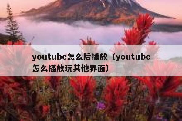 youtube怎么后播放（youtube怎么播放玩其他界面） 第1张