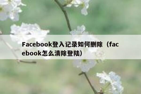 Facebook登入记录如何删除（facebook怎么清除登陆） 第1张