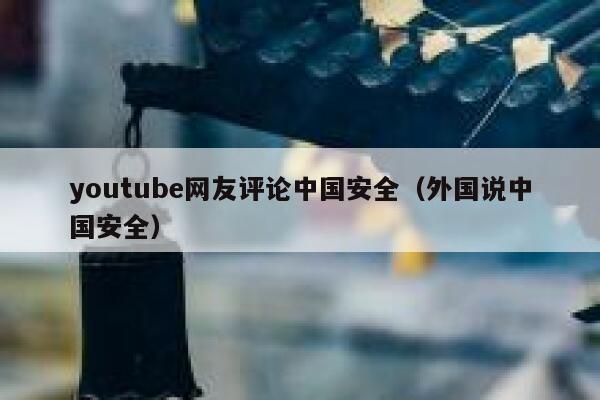 youtube网友评论中国安全（外国说中国安全） 第1张