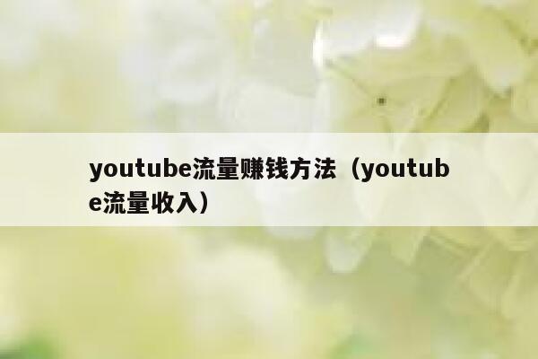 youtube流量赚钱方法（youtube流量收入） 第1张