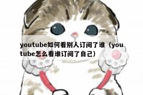 youtube如何看别人订阅了谁（youtube怎么看谁订阅了自己） 第1张
