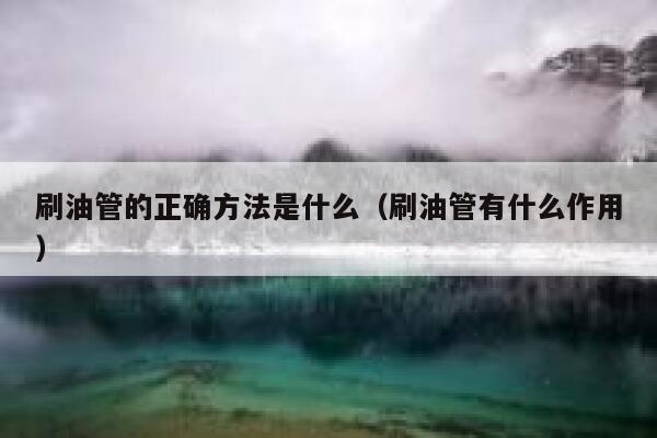 刷油管的正确方法是什么（刷油管有什么作用） 第1张