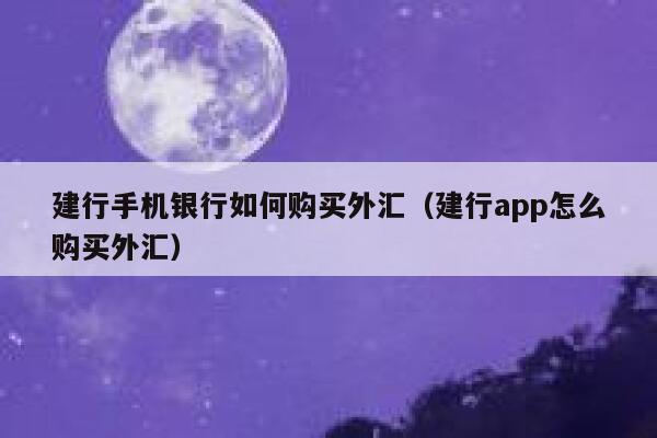 建行手机银行如何购买外汇（建行app怎么购买外汇） 第1张