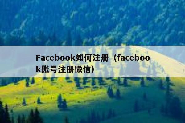 Facebook如何注册（facebook账号注册微信） 第1张