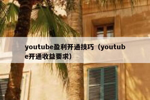 youtube盈利开通技巧（youtube开通收益要求） 第1张