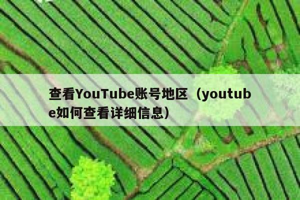 查看YouTube账号地区（youtube如何查看详细信息） 第1张