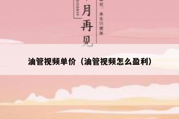 油管视频单价（油管视频怎么盈利） 第1张