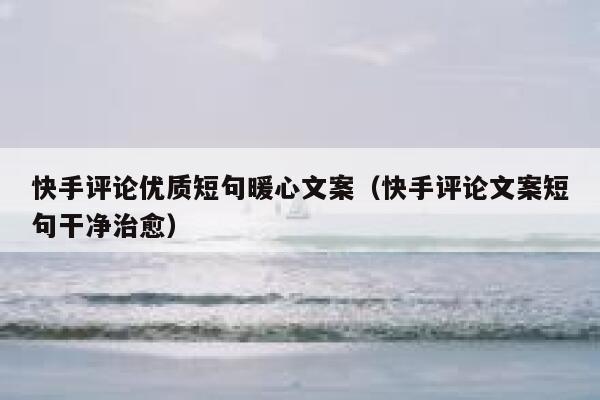 快手评论优质短句暖心文案（快手评论文案短句干净治愈） 第1张