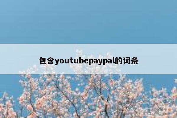 包含youtubepaypal的词条 第1张