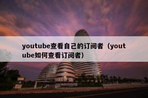 youtube查看自己的订阅者（youtube如何查看订阅者） 第1张