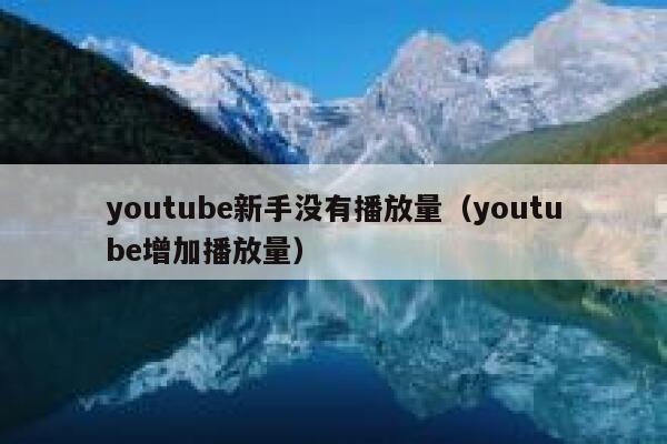 youtube新手没有播放量（youtube增加播放量） 第1张