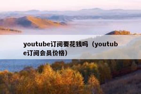 youtube订阅要花钱吗（youtube订阅会员价格） 第1张