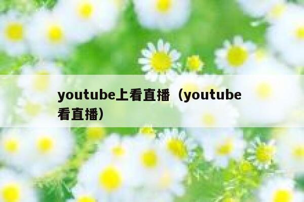 youtube上看直播（youtube 看直播） 第1张