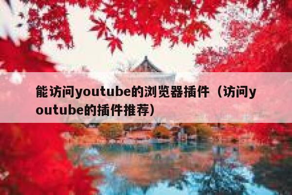 能访问youtube的浏览器插件（访问youtube的插件推荐） 第1张