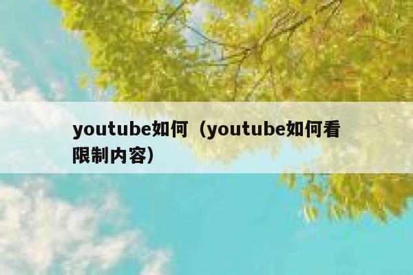 youtube如何（youtube如何看限制内容） 第1张
