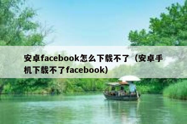 安卓facebook怎么下载不了（安卓手机下载不了facebook） 第1张