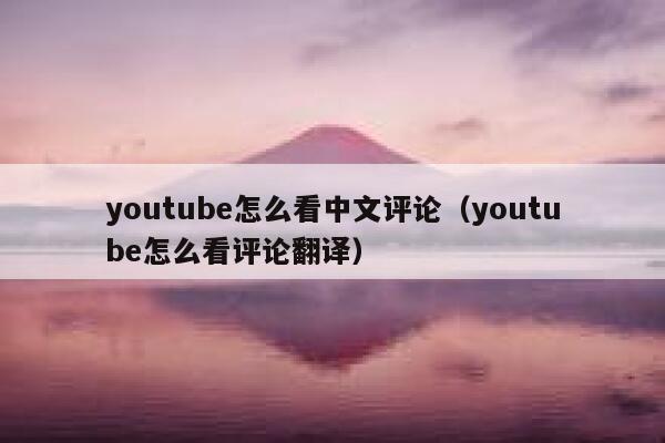 youtube怎么看中文评论（youtube怎么看评论翻译） 第1张