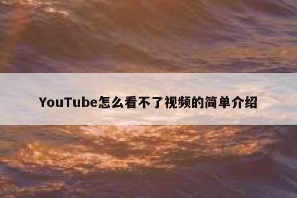 YouTube怎么看不了视频的简单介绍 第1张