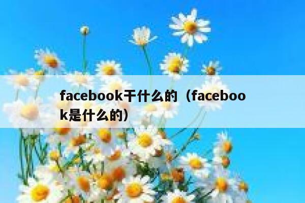 facebook干什么的（facebook是什么的） 第1张