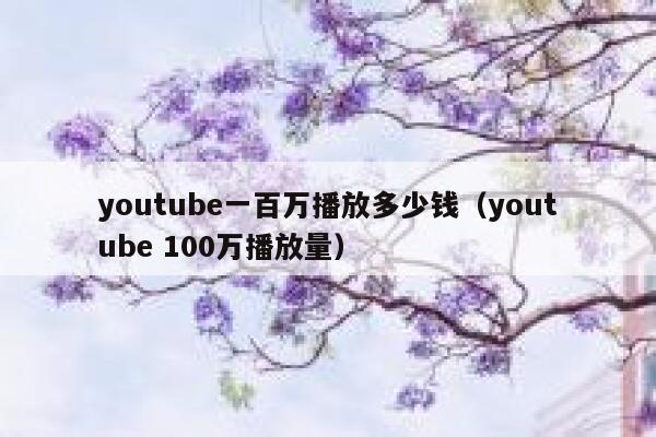 youtube一百万播放多少钱（youtube 100万播放量） 第1张