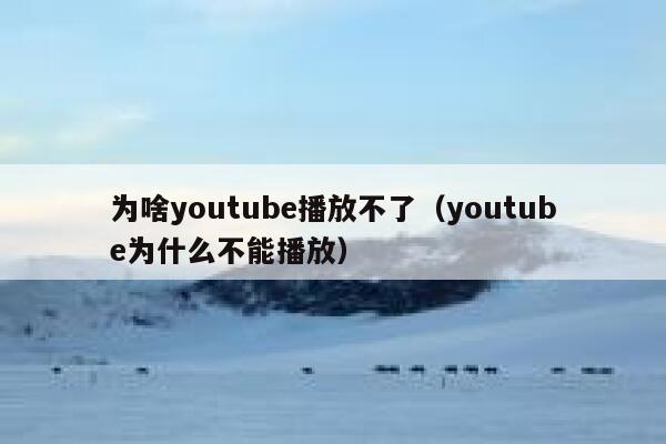为啥youtube播放不了（youtube为什么不能播放） 第1张