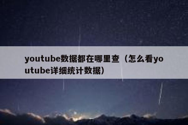 youtube数据都在哪里查（怎么看youtube详细统计数据） 第1张