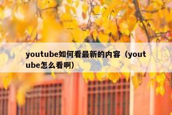 youtube如何看最新的内容（youtube怎么看啊） 第1张