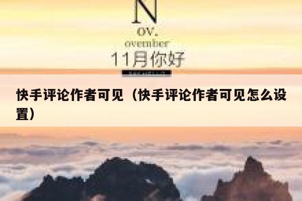 快手评论作者可见（快手评论作者可见怎么设置） 第1张