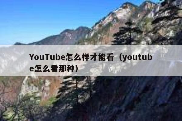 YouTube怎么样才能看（youtube怎么看那种） 第1张