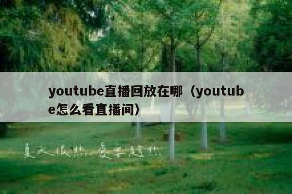 youtube直播回放在哪(youtube怎么看直播间) 第1张 youtube直播回放在哪(youtube怎么看直播间) 第1张