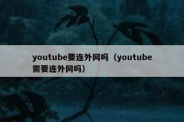 youtube要连外网吗（youtube需要连外网吗） 第1张