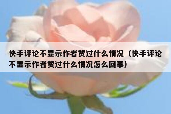 快手评论不显示作者赞过什么情况（快手评论不显示作者赞过什么情况怎么回事） 第1张
