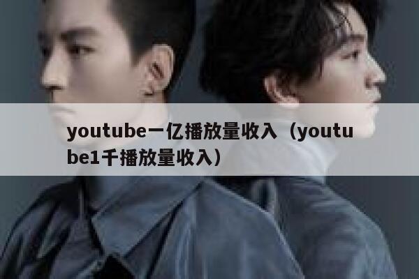 youtube一亿播放量收入（youtube1千播放量收入） 第1张