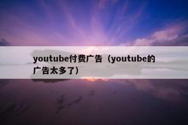 youtube付费广告（youtube的广告太多了） 第1张
