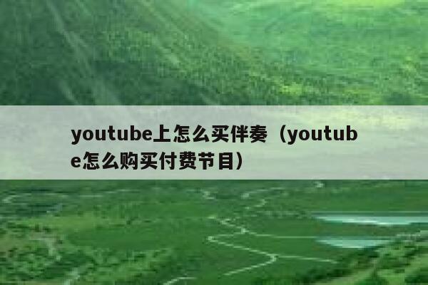 youtube上怎么买伴奏（youtube怎么购买付费节目） 第1张