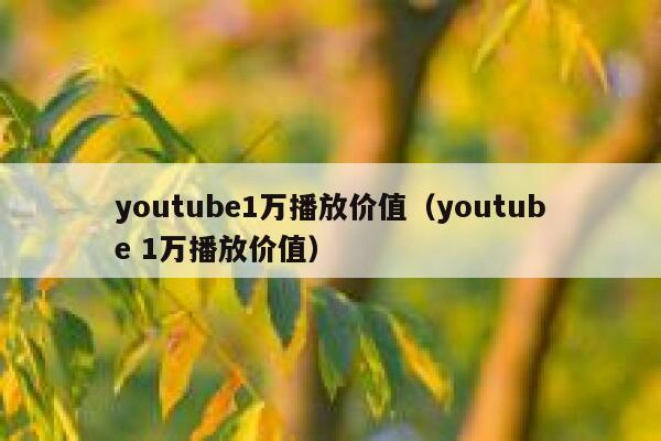 youtube1万播放价值（youtube 1万播放价值） 第1张