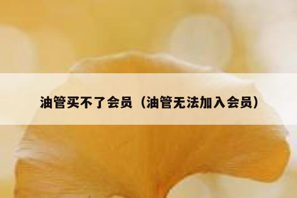 油管买不了会员（油管无法加入会员） 第1张