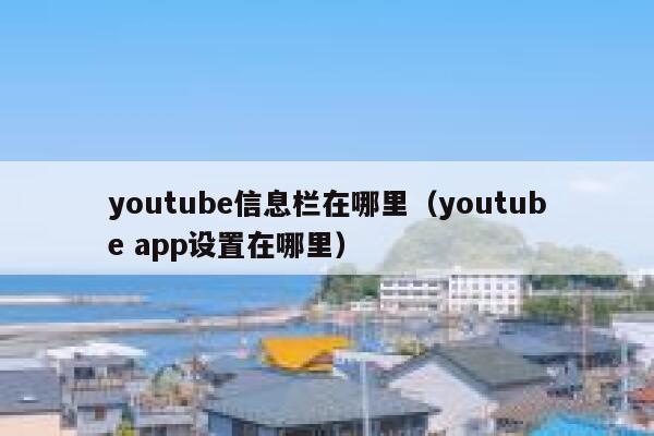 youtube信息栏在哪里（youtube app设置在哪里） 第1张