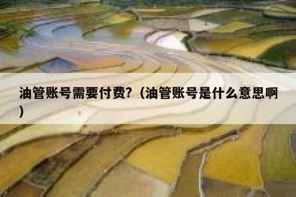 油管账号需要付费?（油管账号是什么意思啊） 第1张