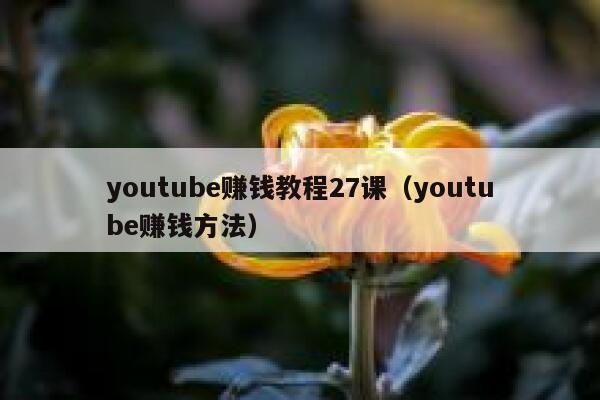 youtube赚钱教程27课（youtube赚钱方法） 第1张