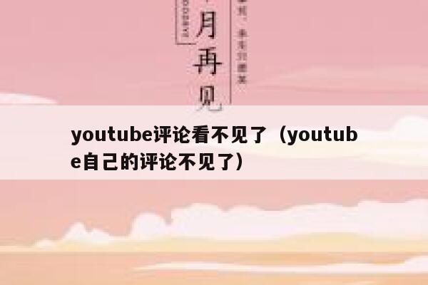 youtube评论看不见了（youtube自己的评论不见了） 第1张