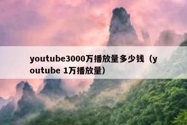 youtube3000万播放量多少钱（youtube 1万播放量） 第1张