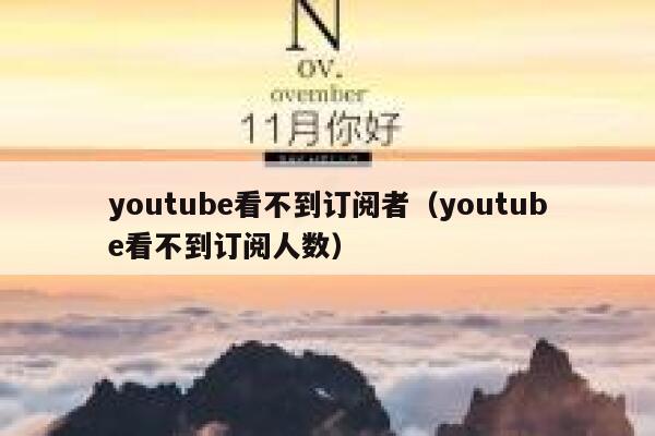 youtube看不到订阅者（youtube看不到订阅人数） 第1张
