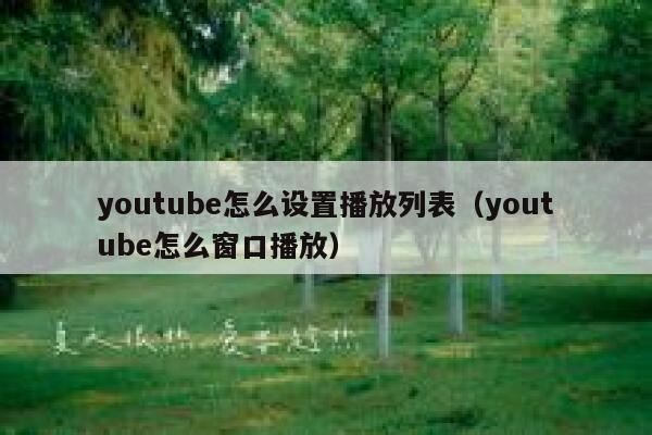 youtube怎么设置播放列表（youtube怎么窗口播放） 第1张