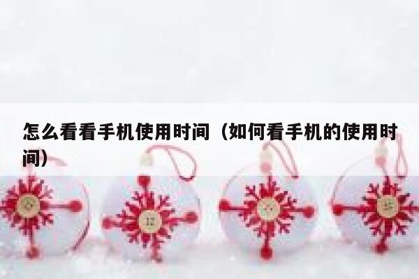 怎么看看手机使用时间(如何看手机的使用时间) 第1张 怎么看看手机使用时间(如何看手机的使用时间) 第1张